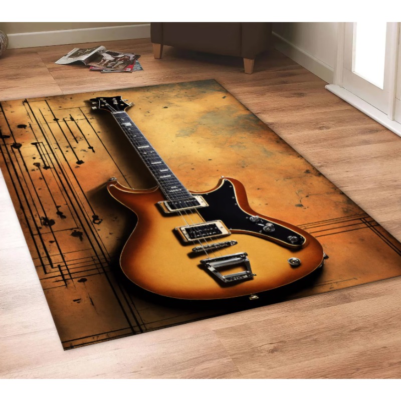 Guitar Print Music Theme Rug M - Commercial Printing Icon review and price