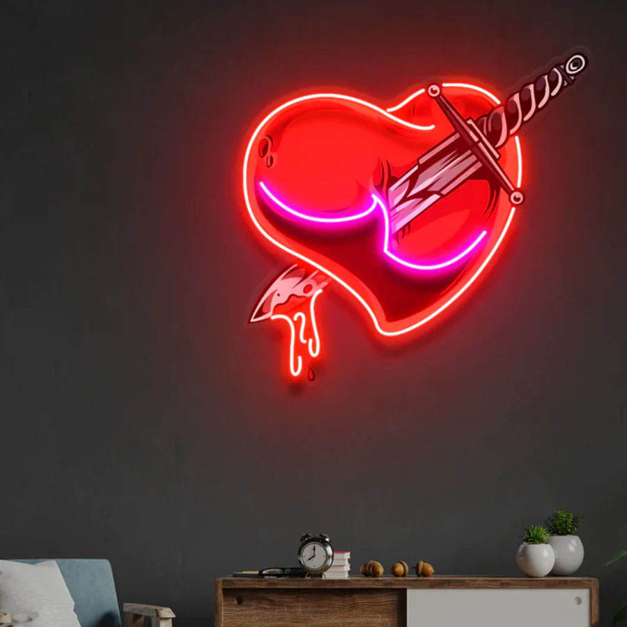 Love Hands Neon Artwork Neon L - Commercial Printing Icon review and price